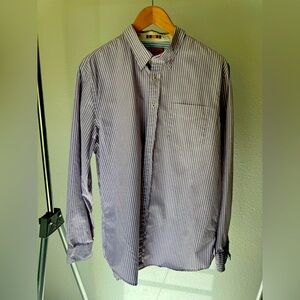 Thomas PINK Men’s long sleeve button down purple stripe size large